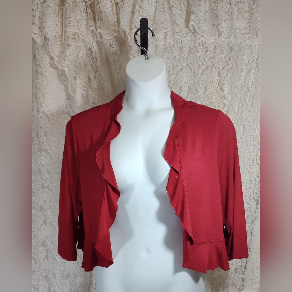 Just Love Open Front Ruffle Edge Cardigan NWOT